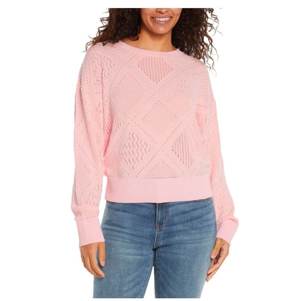 NWT Express Crewneck Pointelle Stitch Knit Sweater